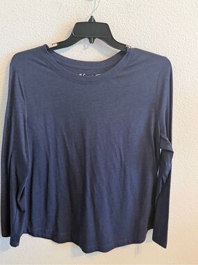 Natural Reflections Navy Long Sleeve Crewneck Shirt